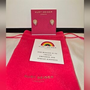 Kurt Geiger Gold Enamel Stud Earrings Nwt